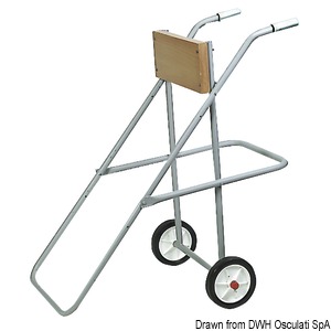 Chariot de transport moteur avec roues - tube Ø 22 mm - tablette 310 mm - pour moteurs jusqu'à 25 HP et 15 HP_0