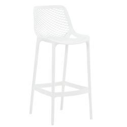 Décoshop26 - Tabouret de bar avec repose-pieds design moderne plastique blanc intérieur ou extérieur 10_0000040 - blanc 3000885769600_0