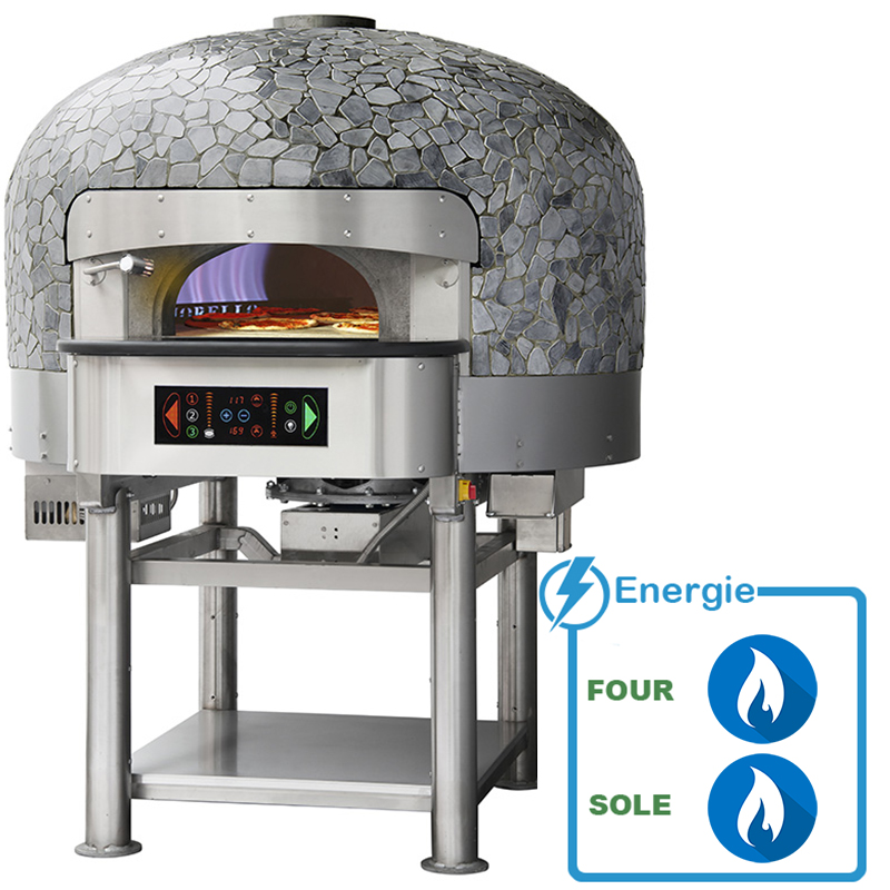 Four à pizza au gaz avec sole rotative équipés avec deux brûleurs - morello forni - ligne fgr_0