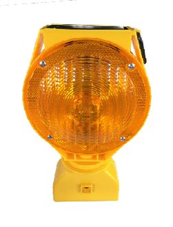 Lampe de chantier solaire double face avec lentilles diamètre 180 mm - Cellule photovoltaïque et autonomie 150 heures_0