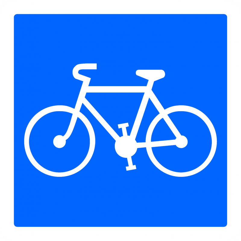 Panneau indication piste/bande cyclable réservée aux cycles à deux ou trois roues C113 - WP Signalisation_0