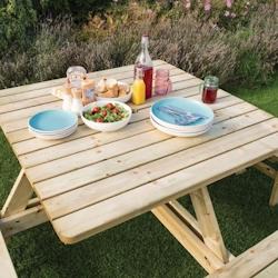 Rowlinson Table de pique-nique carrée en bois - 5050984395345_0