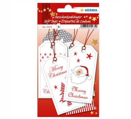 Set pendentif cadeau de Noël carré - Étiquettes en papier personnalisables avec motifs colorés et version étincelante 3D_0