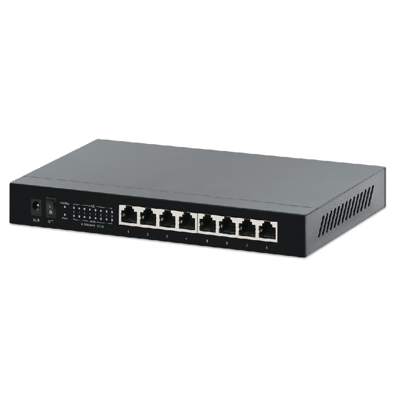 Commutateur PoE+ Ethernet 2.5G à 8 ports - 100W PoE, non géré, montage mural ou de bureau - Bravour®_0