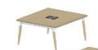 Table de bureau rectangulaire en mélamine - structure partagée avec trappes soft closing - 1625031_0