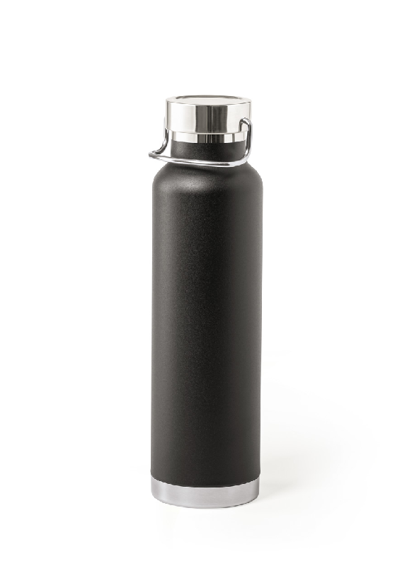 Thermos à double paroi en acier inoxydable - Isolation en cuivre - 650 ml - Noir_0