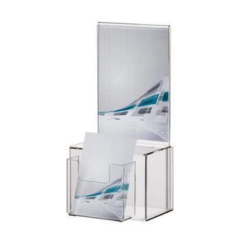 Urne de vote en acrylique porte-affichette A5 - avec compartiment brochures A6_0