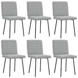 VidaXL Chaises à Manger Lot De 6 Gris Clair Velours - gris 8721158569714_0