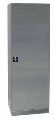 Armoire de rangement monobloc en inox AISI 304 - modèle AH60PB/INOX avec portes battantes et étagères réglables_0