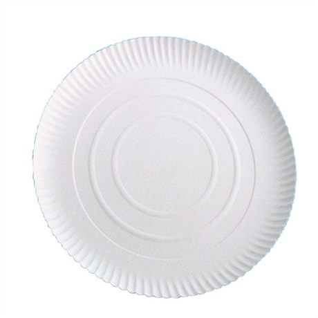 ASSIETTE PÂTISSERIE EN RELIEF D.23 CM CARTON BLANC (VENDU PAR 100)