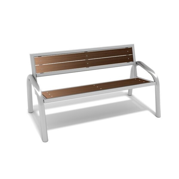 Banc public en acier inoxydable et lames composites WPC - Référence BT20254_0