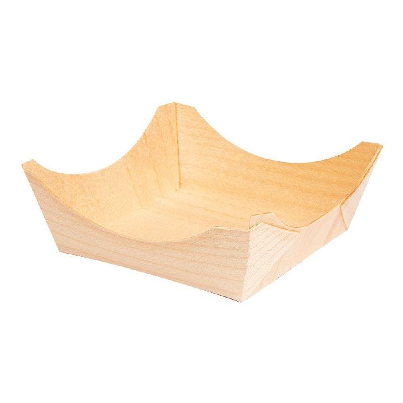 Barquette en feuille de pin naturel 8x8x3,5cm par 100_0