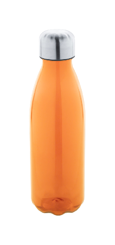 Bouteille en RPET - bouchon en acier inoxydable - 600 ml - sans BPA - couleur orange_0