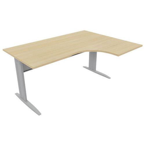 BUREAU COMPACT 90° RETOUR DROIT L.160 CM CHÊNE/ALU IDOL - EOL