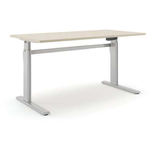 BUREAU RÉGLABLE ALUFORCE PRO 150 M - 160X80CM - ARGENT CHÊNE - ACTIFORCE