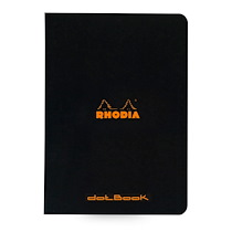 CAHIER PIQUÉ RHODIA CLASSIC 14,8X21 CM 96 PAGES DOT NON DÉTACHABLES 80G - NOIR - LOT DE 10