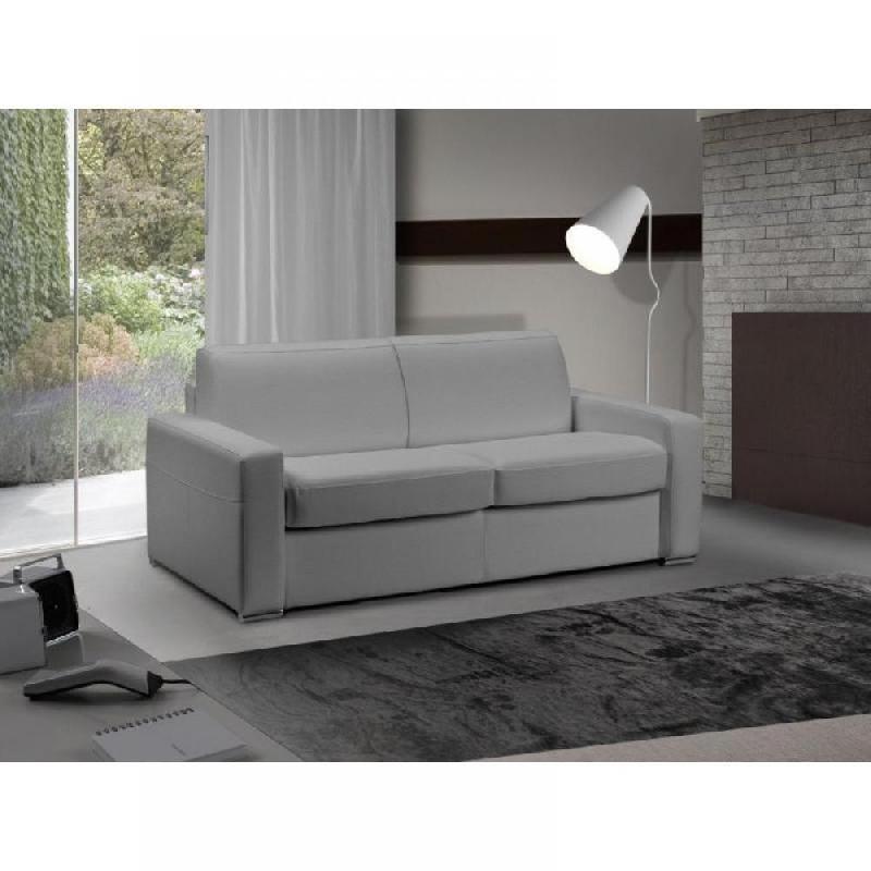 Canapé-lit 2-3 places Master convertible express 120 cm - Matelas 18 cm en mousse polyuréthane haute résilience - Gris silex_0