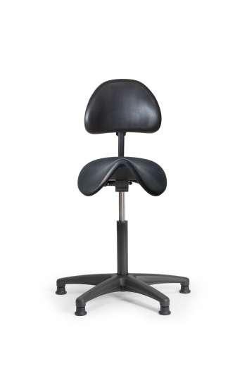 Chaise atelier selle polyuréthane - dossier et assise inclinables - vérin haut - ref : SELLEDOSVHP_0