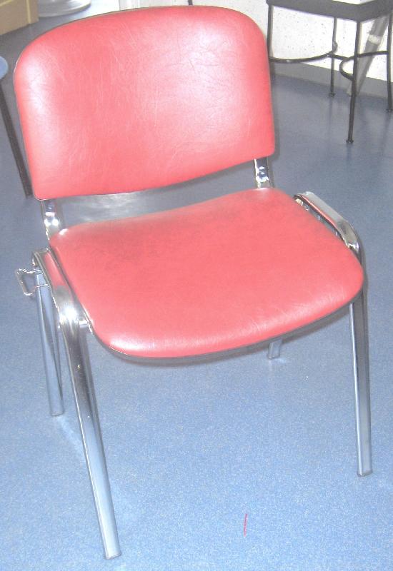 Chaise empilable de réunion Jess - tissu enduit M2 - piètement chromé ou alu - plusieurs coloris_0