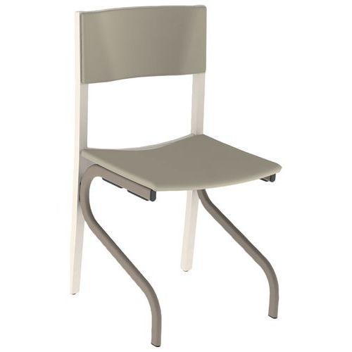 CHAISE ELSA AS/DOS GINKGO MASTIC STR BOIS BLC PAS MÉTAL NOIS - MOBIDECOR