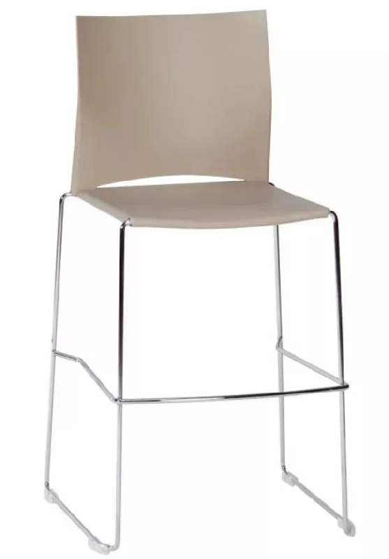 Chaise haute empilable So Pavie - P01 - Structure en acier chromé et assise en polypropylène_0
