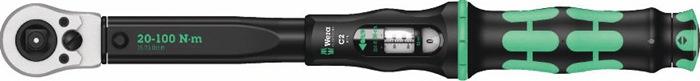 Clé dynamométrique Click-Torque C 2 Push 1/2 po - 20 à 100 Nm - WERA - Serrage contrôlé et précision ±3%_0