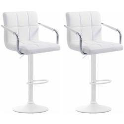 CLP Lot de 2 Tabourets de Bar Lucy  V2 en Similicuir Blanc /Blanc - blanc polyester 315833_0
