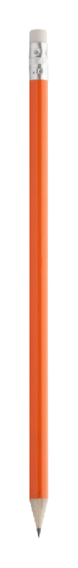 Crayon à papier avec gomme taillé - Mine HB - Couleur orange - Poids 5g_0