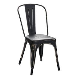 Décoshop26 - Chaise de salle à manger cuisine empilable style industriel en métal noir vieilli 10_0000041 - noir 3000885669603_0