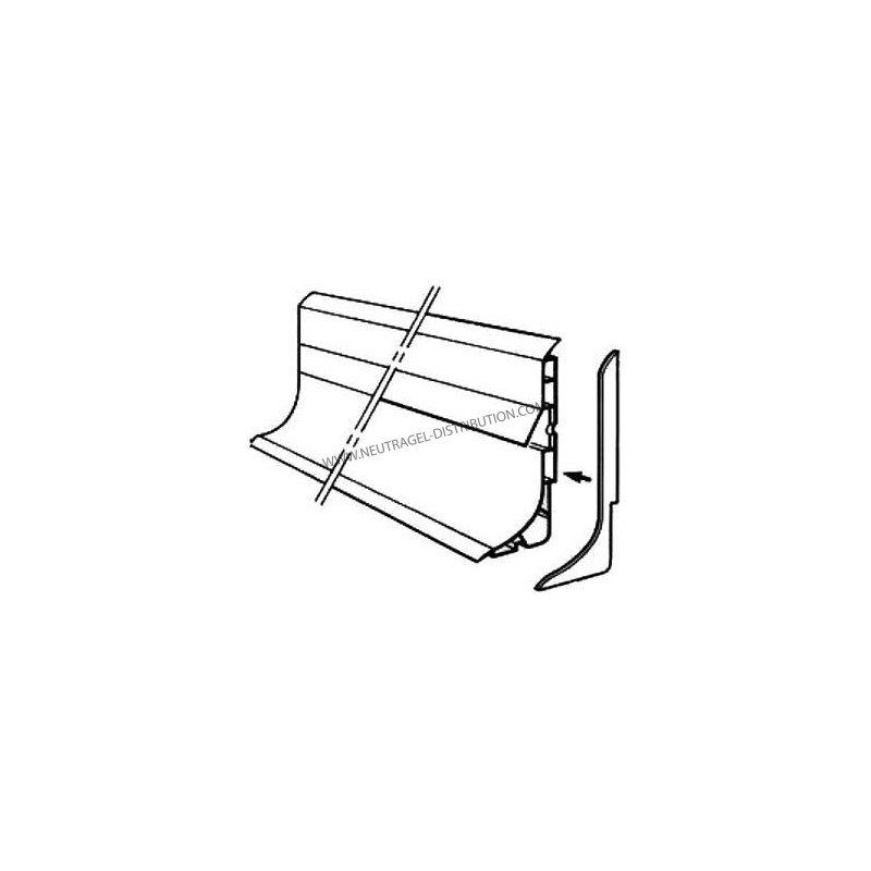Embout de finition droit noir - Référence P100EDN pour plinthes H100 mm_0