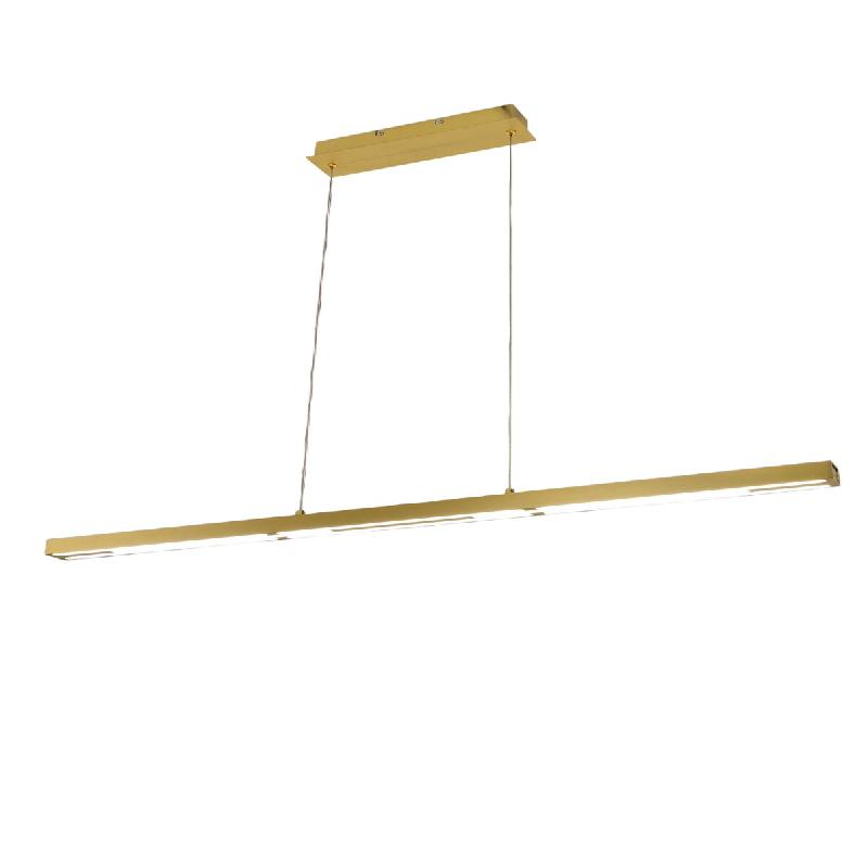 Fabas Luce Suspension Led Ling 40 W 4800 Lm 3000 K, Structure En Laiton Satiné Et Méthacrylate, Classe 2, Intensité Variable - Série Ling - jaune_0