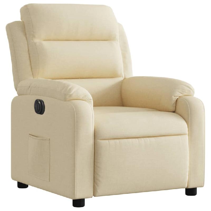Fauteuil inclinable électrique Crème Tissu Modèle Orvanel - 8721012174535_0