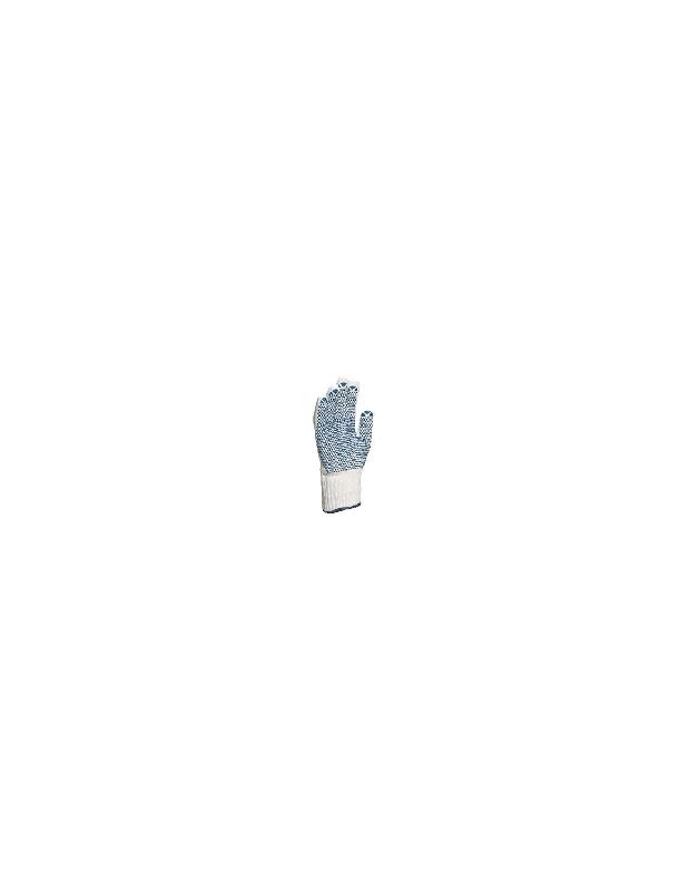 GANTS TRICOTÉ EN POLYCOTON PICOTS PVC TP169 BLANC/BLEU T9 - DELTA PLUS - TP16909