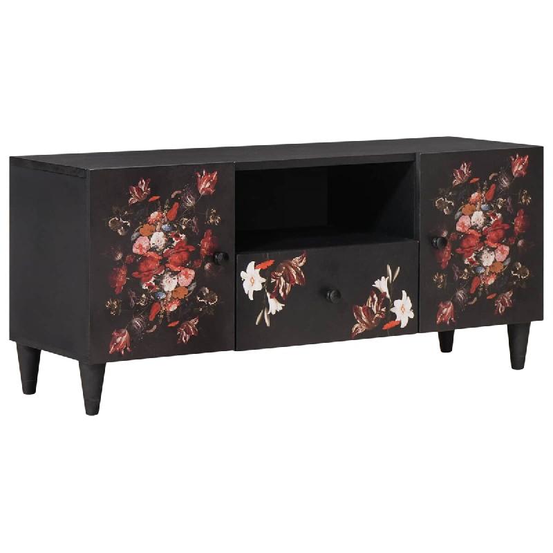 Helloshop26 - Armoire de rangement moderne avec 2 portes 105 x 33,5 x 46 cm en bois de mangue massif multicolore 02_0057856 - Bois massif 300024026480_0