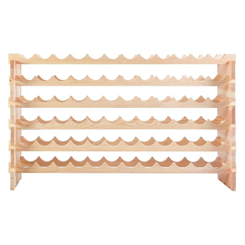 Helloshop26 - Casier à vin avec 6 étagères pour 72 bouteilles 119 x 29 x 71,5 cm inclinaison des bouteilles style naturel en bois de 20_0011039 - B_0