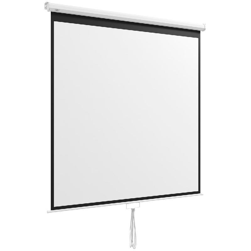 Helloshop26 - Écran de projection manuel 178 x 178 cm verrouillage auto surface mate occultant montage mural design en plastique 21_0000015 - métal_0