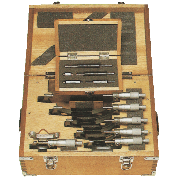 JEU DE 6 MICROMÈTRE D'EXTÉRIEUR MÉCANIQUE À COL DE CYGNE 0-150 MM MITUTOYO 103-913-50 - OTELO