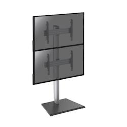 KIMEX Support sur pied pour 2 écrans TV  40''-65'' - Hauteur 175cm - A poser - gris 3700685414945_0