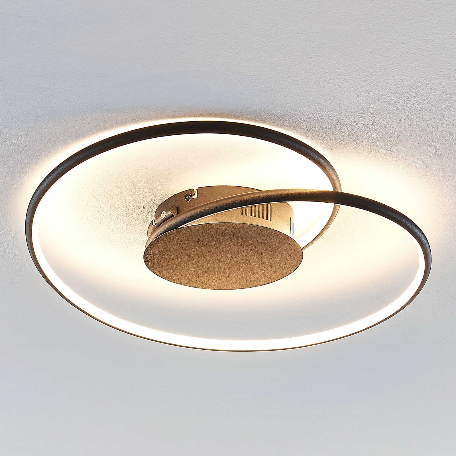 LINDBY PLAFONNIER LED JOLINE, NOIR, 45 CM, MÉTAL