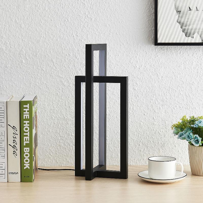 LUCANDE LAMPE DE TABLE LED HYLDA, HAUTEUR 42 CM, NOIR, ALUMINIUM