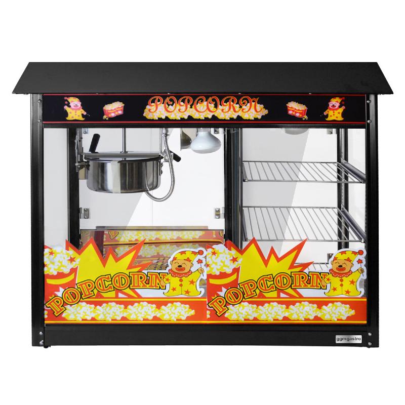 Machine à pop-corn professionnelle noire 5 kg/h - avec placard chauffant_0
