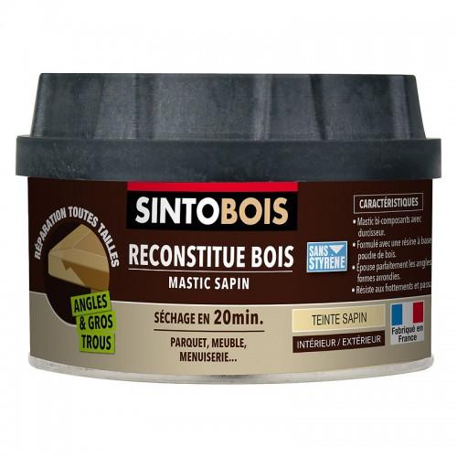 MASTIC À BOIS SINTOBOIS RECONSTITUE BOIS POUR PARTIES MANQUANTES - SAPIN 550G SINTO