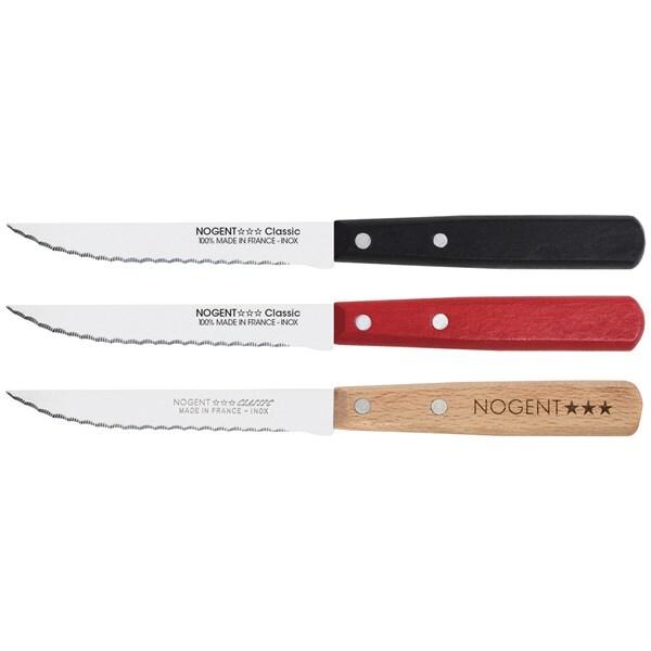 NOGENT Boîte 20 couteaux à steak 11 cm Rouge/ Noir/ Hêtre - Classic Bois - 035-1227752_0