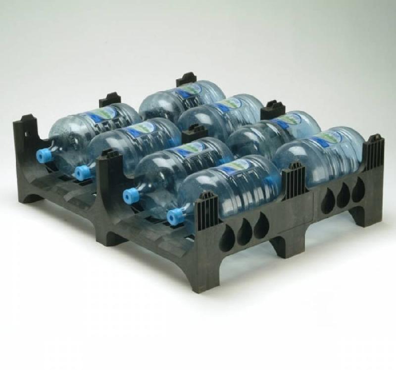 Palette en plastique BottleGuard8L - 1000x1200 mm - 4500 kg charges statiques - Noir_0