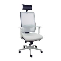 Piqueras y Crespo Silla Horna sincro malla blanca bali blanco brazos blancos base blanca ruedas parque cabecero fijo - blanc multi-matériau 10SM10B10_0