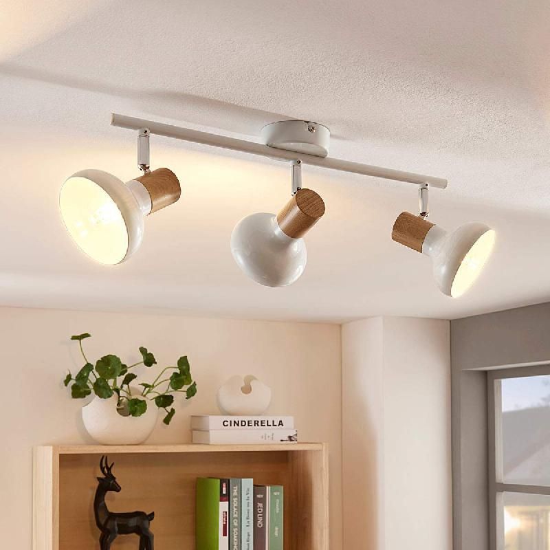 LINDBY SPOT POUR PLAFOND FRIDOLIN, 50CM, 3 LAMPES, BLANC, MÉTAL