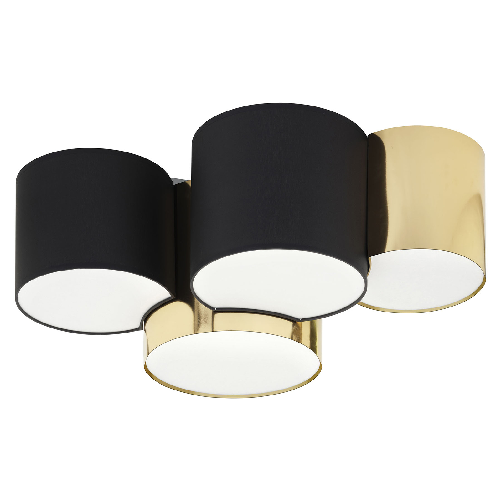 TK LIGHTING PLAFONNIER MONA À 4 LAMPES, NOIR/DORÉ