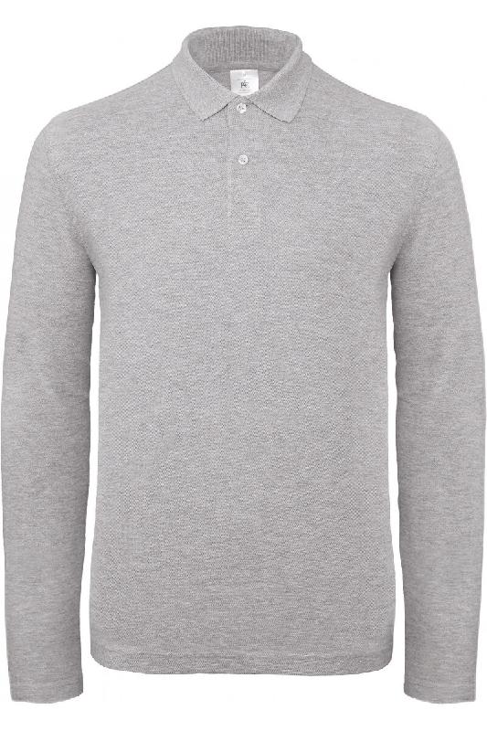 Polo homme ID.001 manches longues Heather Grey XL 100% Coton - XL 5401007207723_0