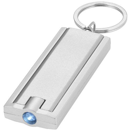Porte-clés publicitaire avec lampe LED - Castor 11801203 - Torche LED blanche lumineuse avec piles incluses_0