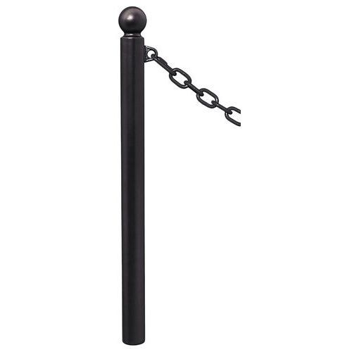 POTELET PROVINCE Ø76 MM CHAINES 1 ANNEAU BOULE NOIR 9005 - PROCITY